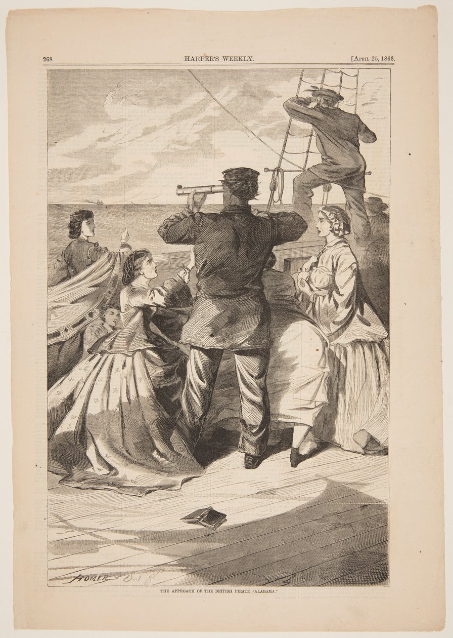 Přístup britského piráta "Alabama" od after Winslow Homer