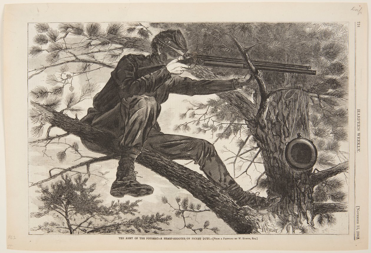 The Army of the Potomac – Sharp-Shooter on Picket Duty od Winslow Homer