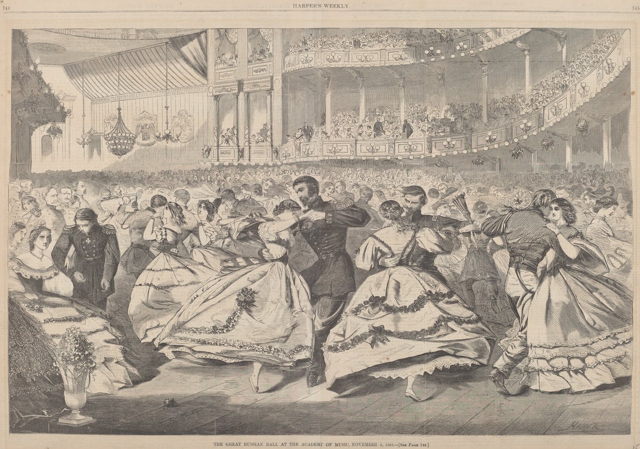 Velký ruský ples na Akademii hudby, 5. listopadu 1863 od after Winslow Homer