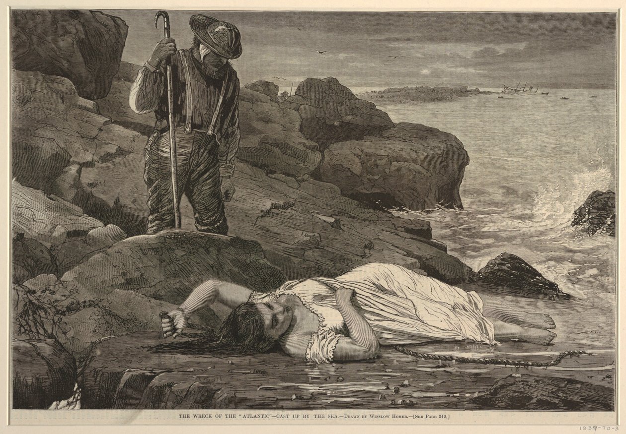 Vrak „Atlantiku“ – Svržen mořem od after Winslow Homer