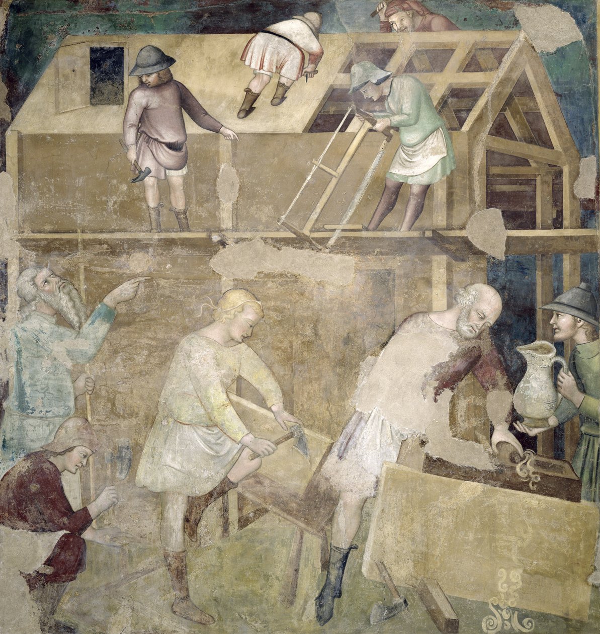 Noe staví archu, 1356-67 od also Manfredi de Battilori Bartolo di Fredi