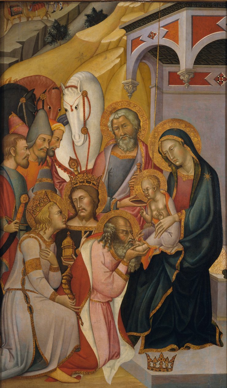 Klanění mudrců, asi 1390 (tempera a zlato na dřevě) od also Manfredi de Battilori Bartolo di Fredi