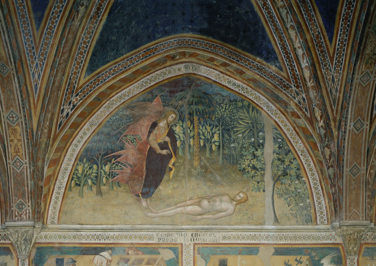 Stvoření člověka od also Manfredi de Battilori Bartolo di Fredi
