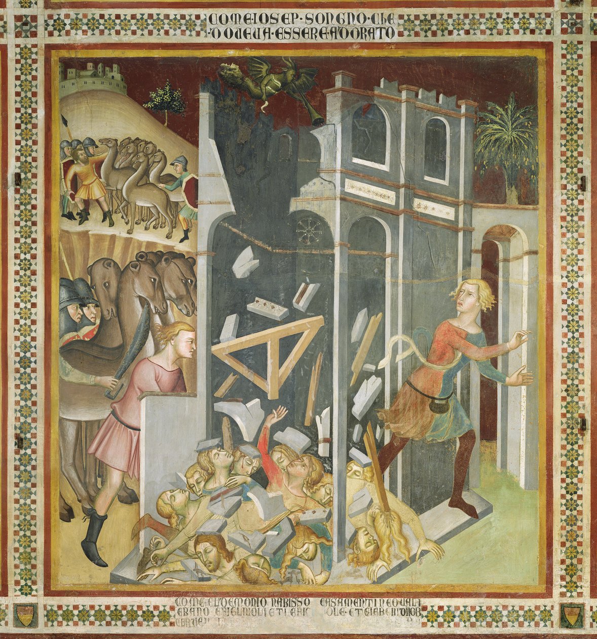 Zničení domu Jobova a krádež jeho stáda Sabiany, 1356-6 od also Manfredi de Battilori Bartolo di Fredi