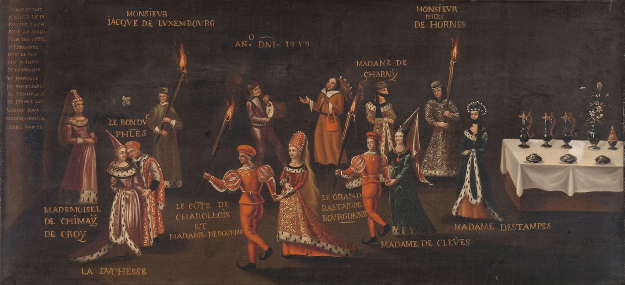 Bažantí slib (Filip Dobrý a Isabella na Bažantím svátku v Lille v roce 1454) od anonymous (copy after)