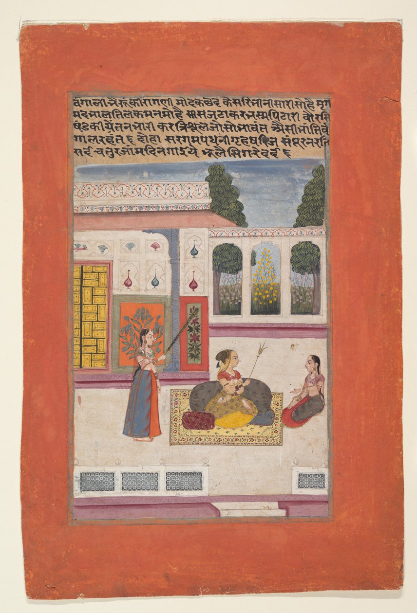 Bangali Ragini: Folio z řady ragamala (Garland of Musical Modes) od anonymous 