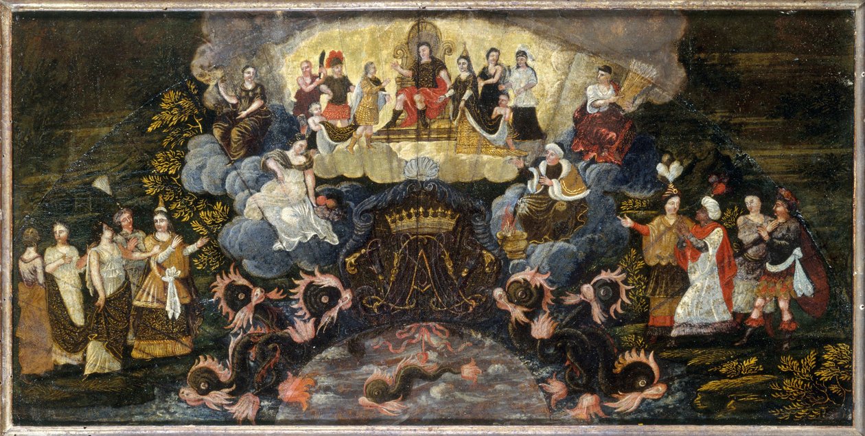 Francouzsky: Alegorie při svatbě dauphina s Marií Annou Bavorskou, 7. března 1680. od anonymous 