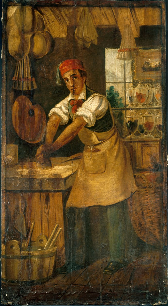 Francouzsky: Au bon broyeur. Znak obchodníka s barvami. Rue Saint-Martin, pak rue Saint-Denis (bývalý Maison Picou), 1. obvod, Paříž od anonymous 
