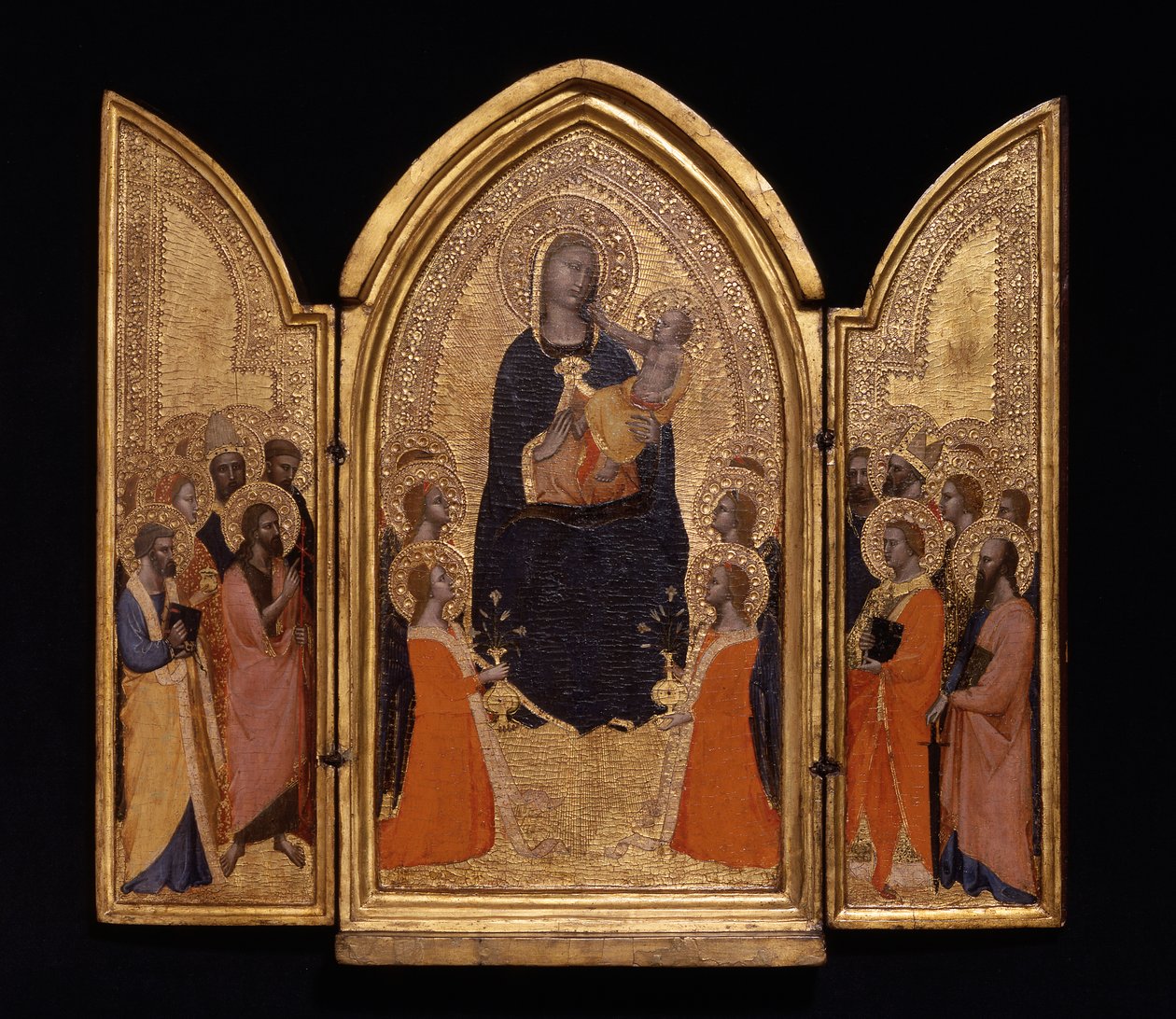Madona s dítětem a světci (Sterbiniho triptych) od anonymous 
