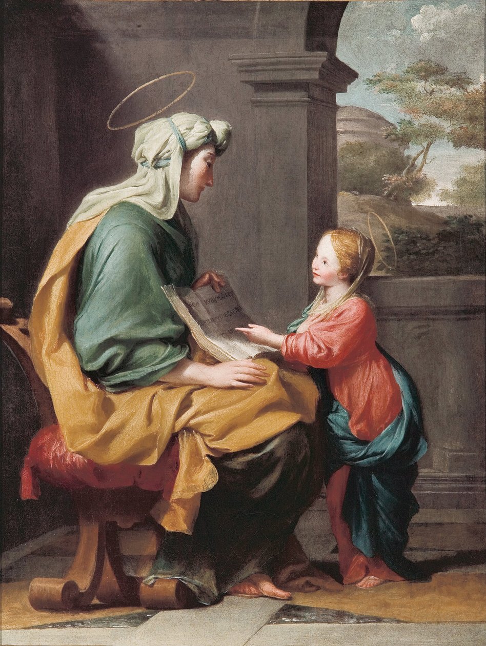 Vzdělávání Panny Marie od Giovanni Francesco Romanelli