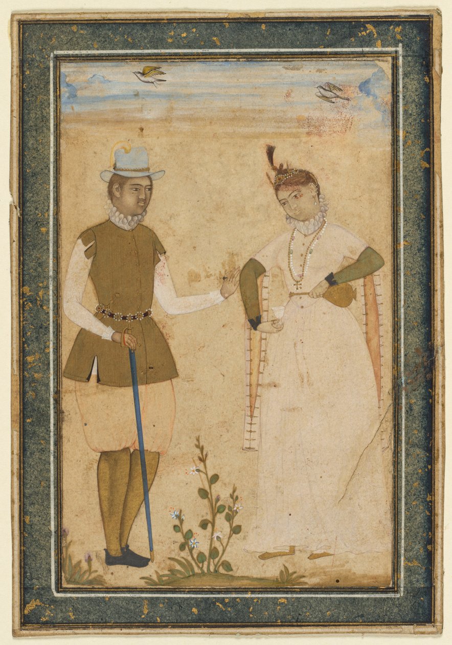 Evropský pár od attributed to Ali Riza, the "Bodleian Painter"