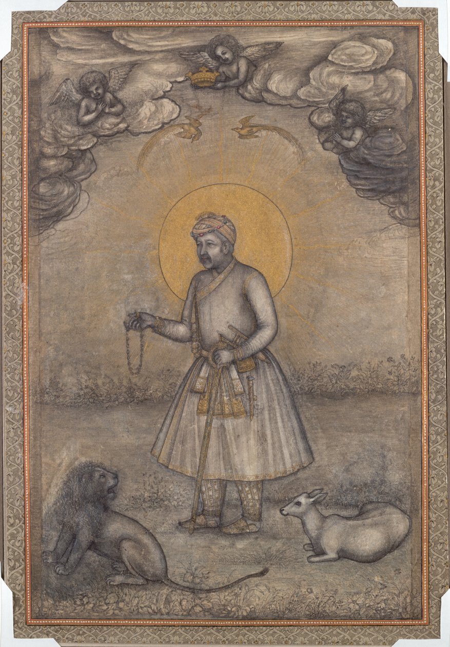 Portrét starého Akbara od attributed to Govardhan