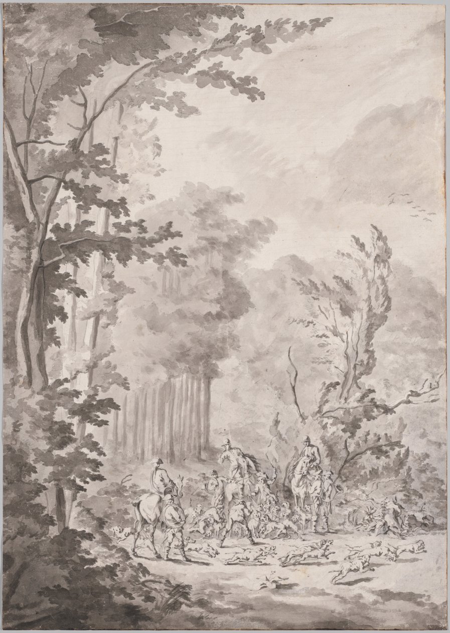 Lovecká párty v Marly od attributed to Jean Baptiste Martin, Le Vieux