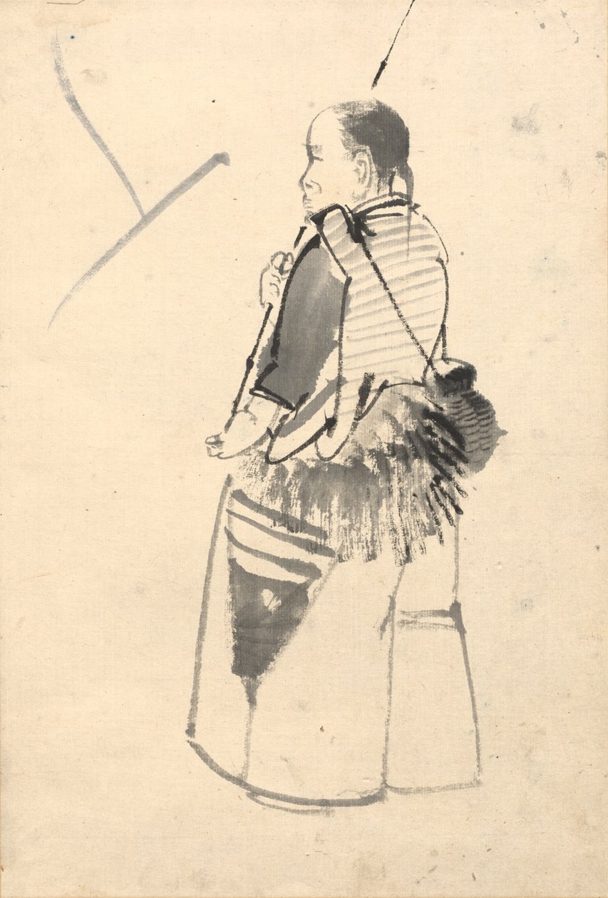 Tanečnice v kostýmu rybáře od attributed to Kono Bairei