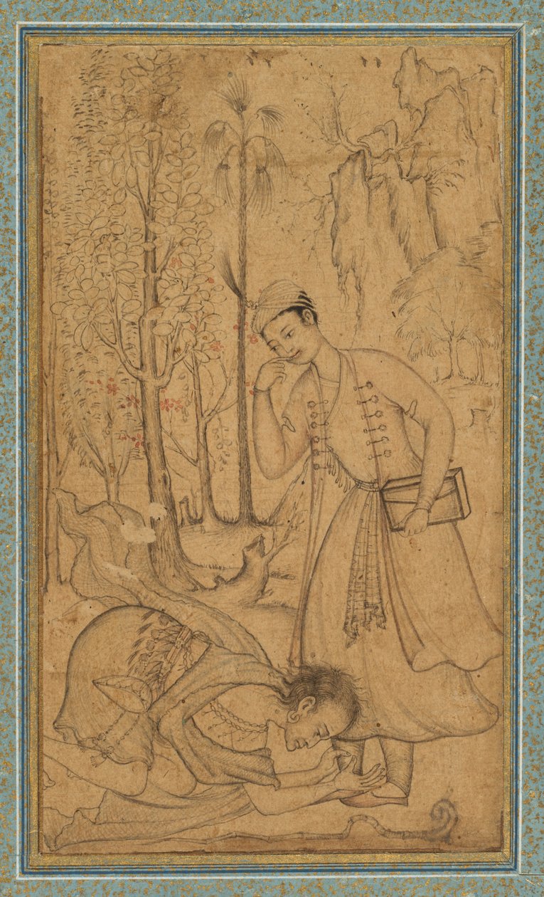 Svatý muž klanějící se před učeným princem od attributed to Manohar