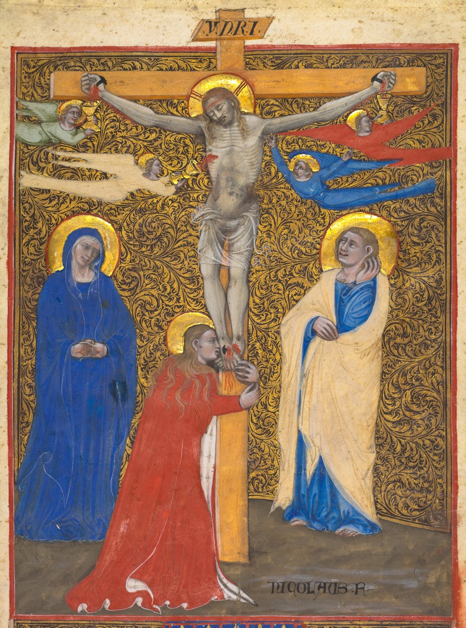Jeden list z misálu: Ukřižování od attributed to Nicolò da Bologna