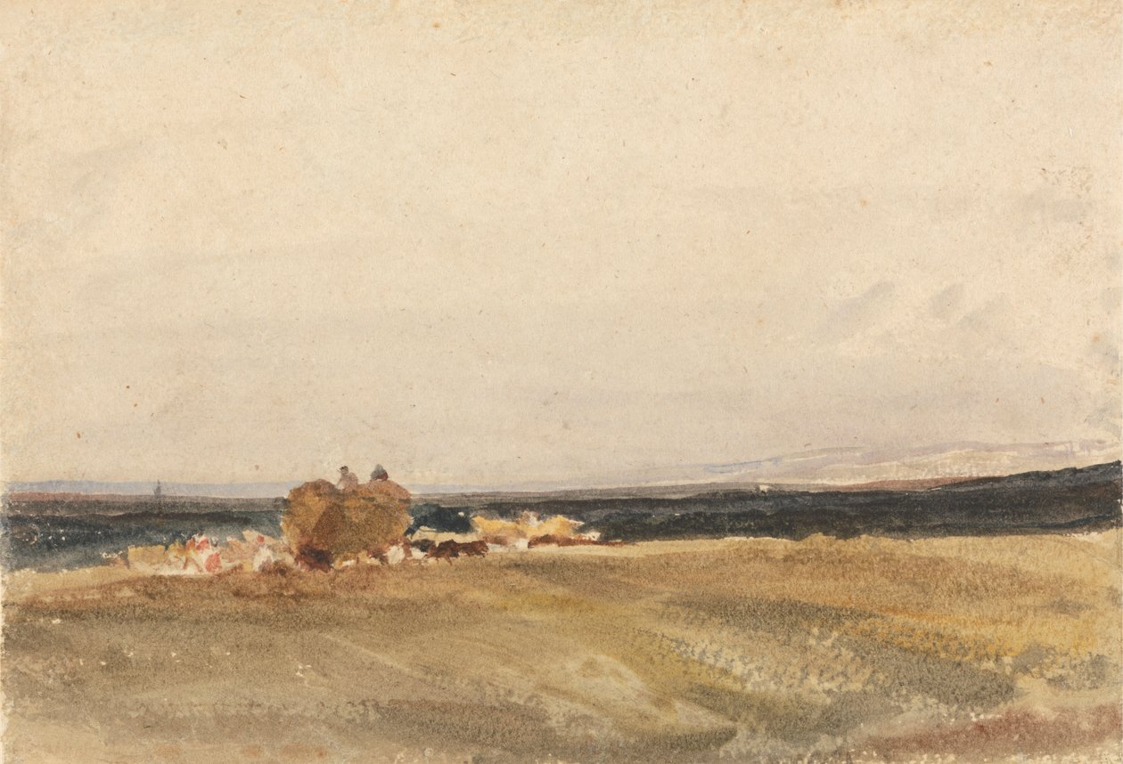 Senný vůz v otevřené krajině od attributed to Peter DeWint
