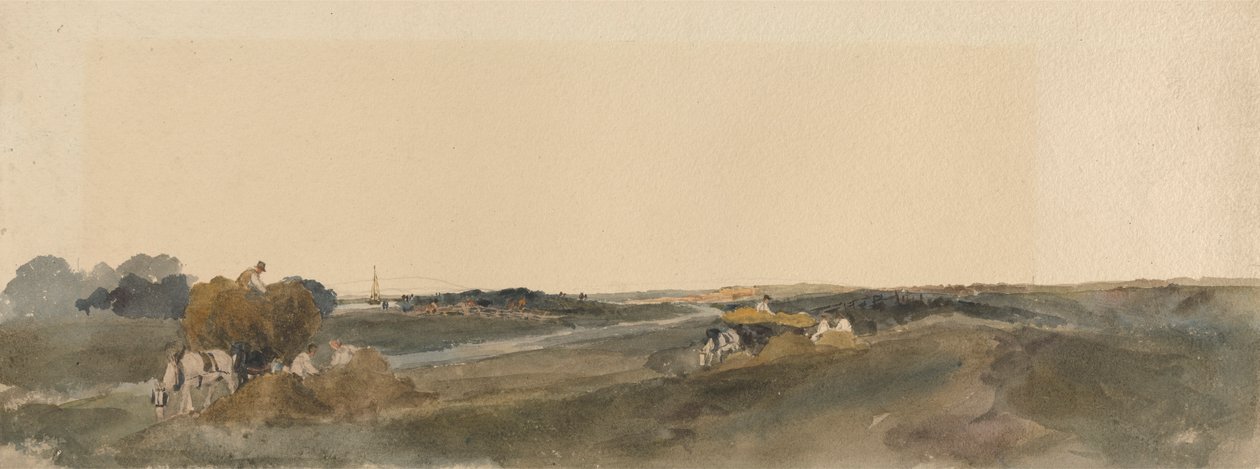 Senoseč na březích řeky Lincolnshire od attributed to Peter DeWint