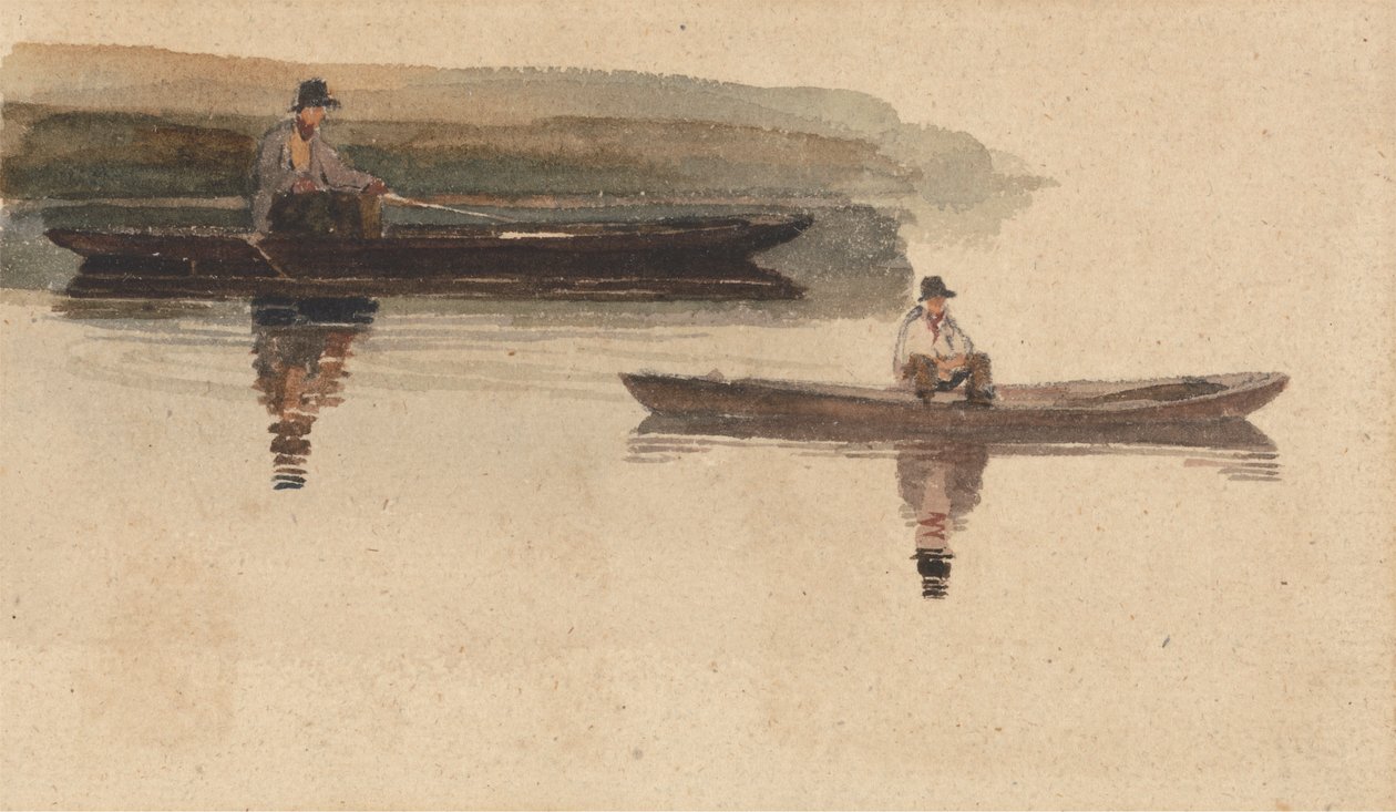 Dva muži v pramicích od attributed to Peter DeWint