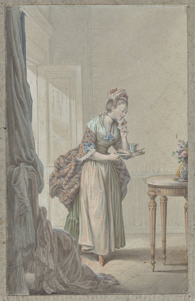 Žena s dopisem od attributed to Sigmond Freudeberg