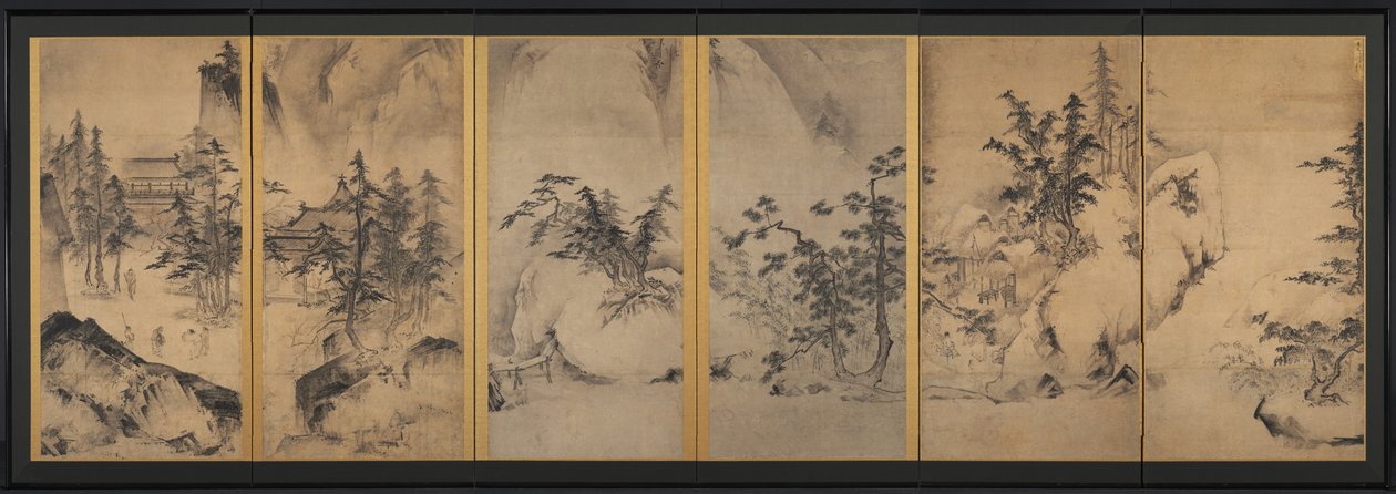 Zimní a jarní krajina od attributed to Tenshō Shūbun