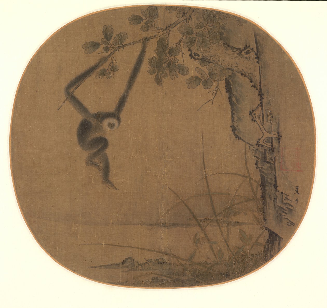 Houpající se Gibbon od attributed to Xia Gui