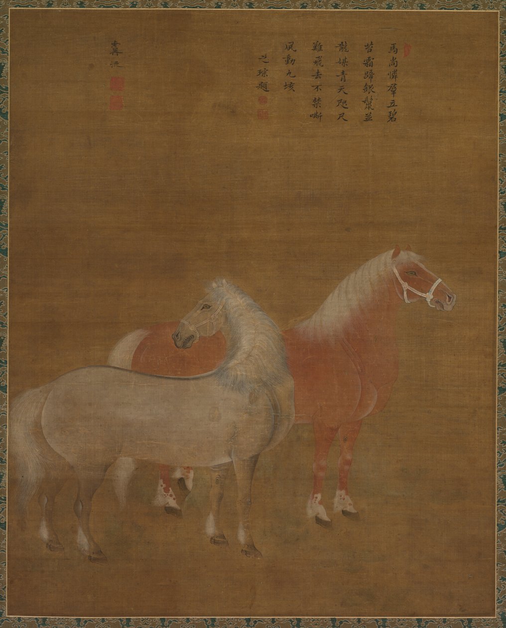 Dva koně od attributed to Yu Yuan