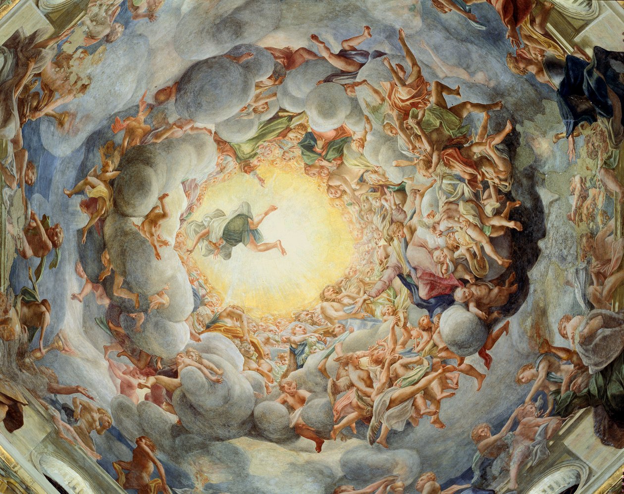 Nanebevzetí Panny Marie, ze stropu kupole, 1526-30 od Antonio da Correggio