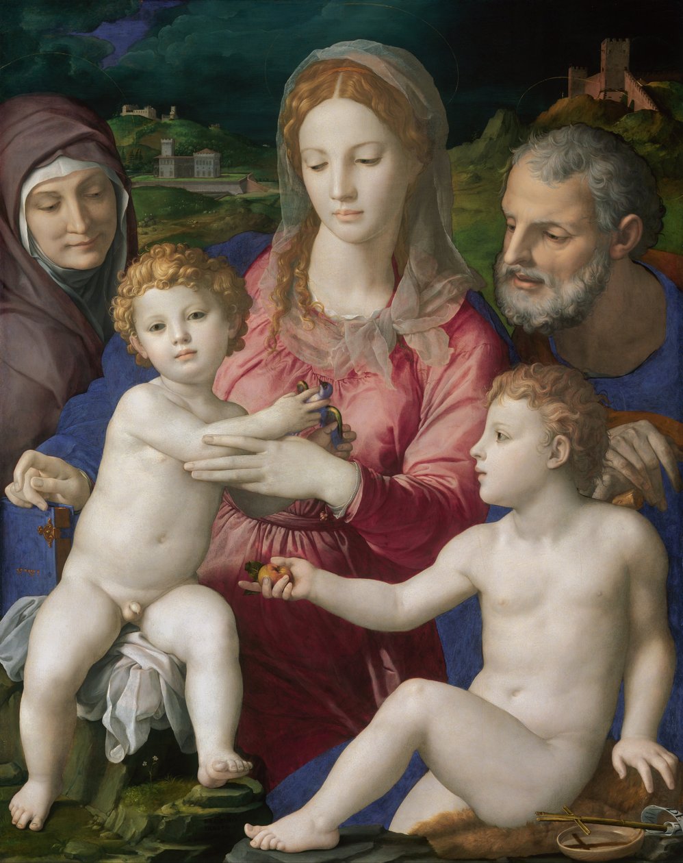 Svatá rodina se svatou Annou a malým svatým Janem od Agnolo Bronzino