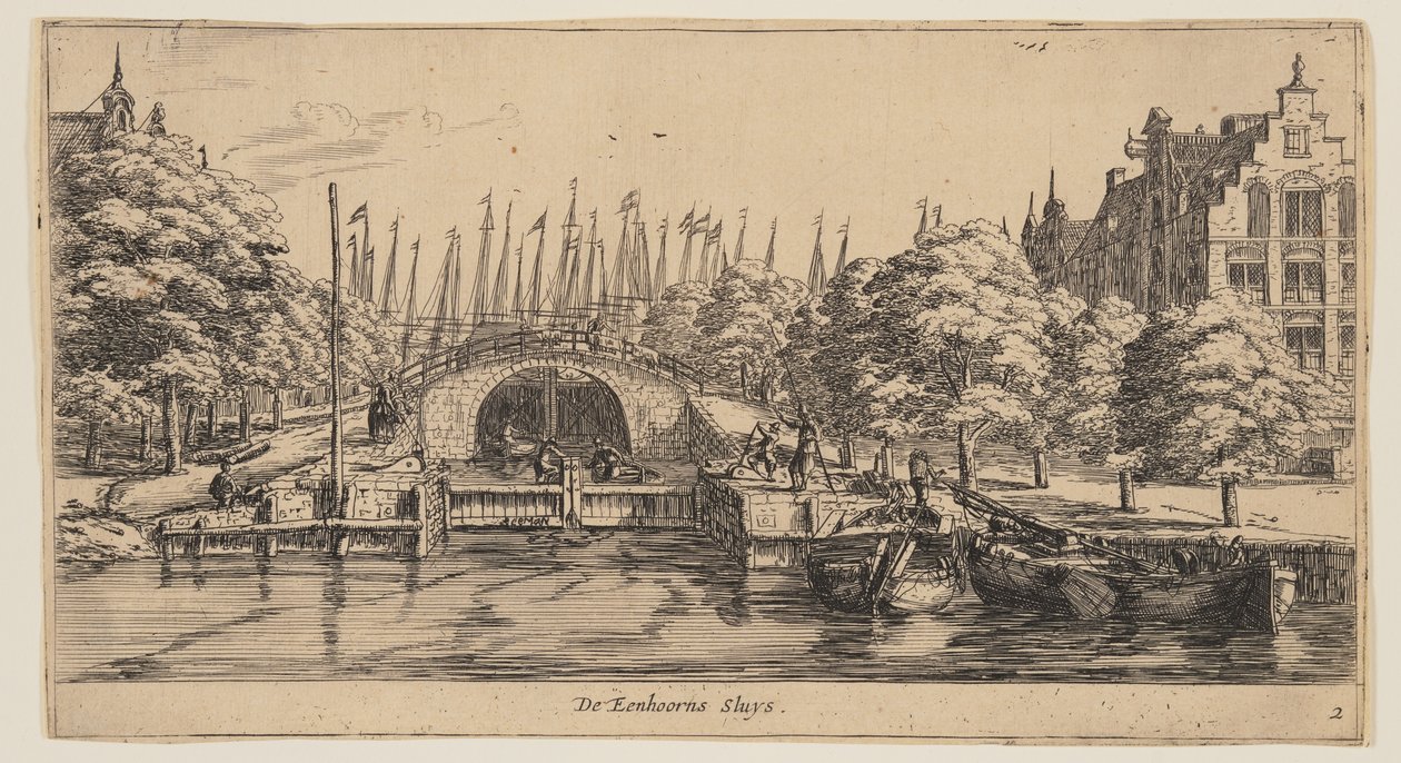 De Eenhorns Sluys, z Pohledů na Amsterdam od called Zeeman Reinier Nooms