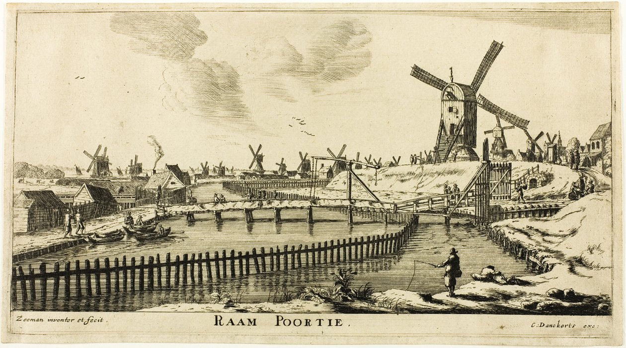 Brána Raam, z knihy Osm městských bran Amsterdamu od called Zeeman Reinier Nooms