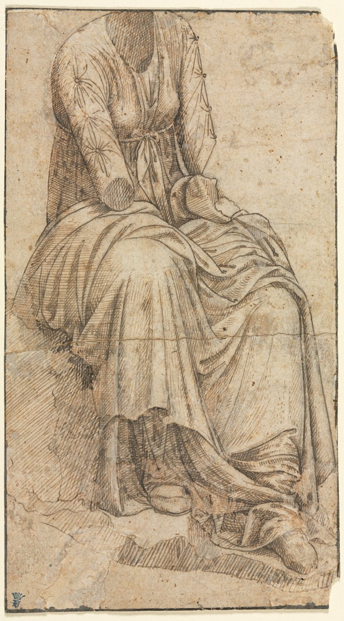 Kopie římské sochy sedící ženy od circle of Domenico Ghirlandaio