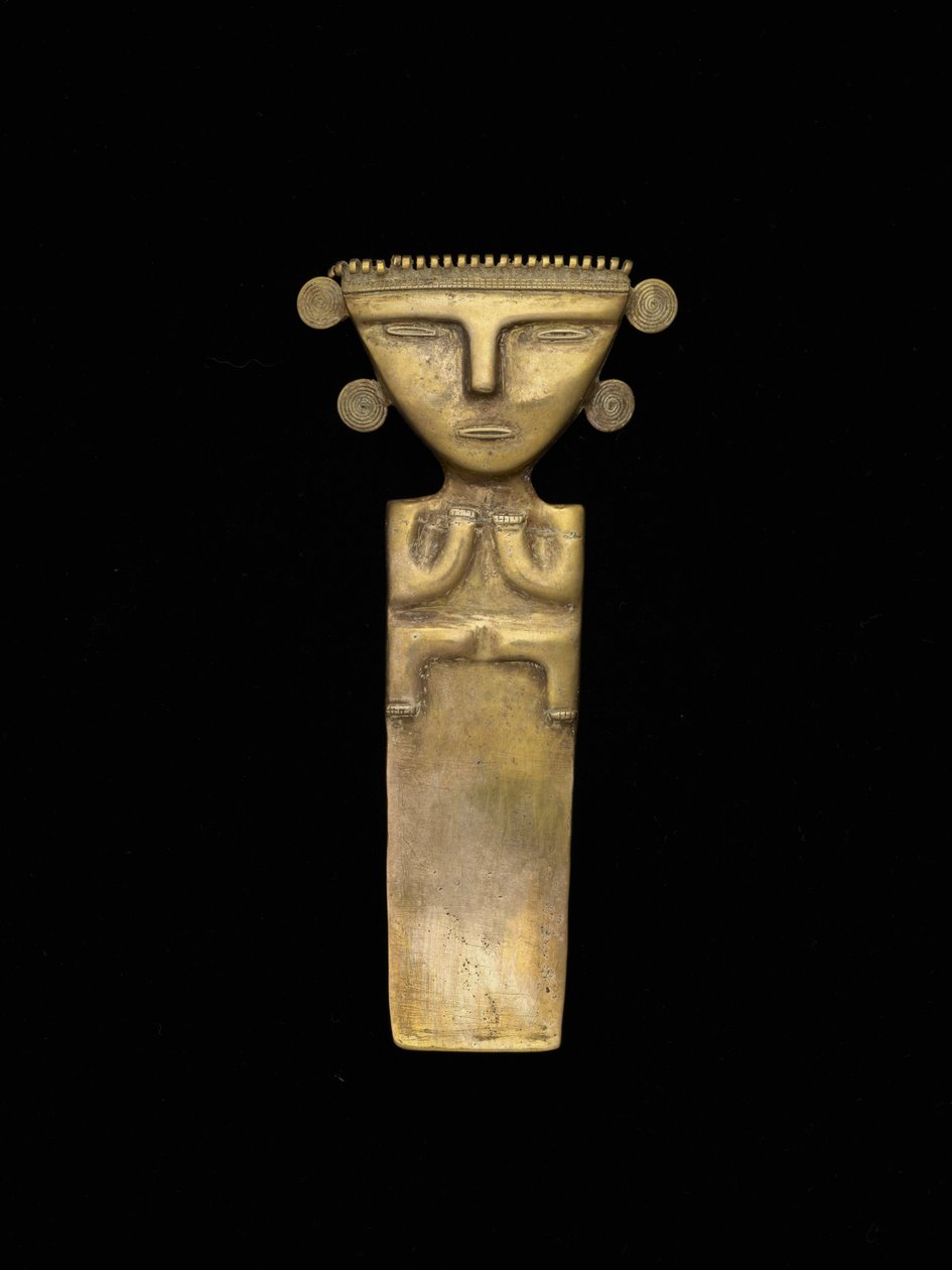 Figurální přívěsek, 200-1600 AD (zlato) od civilization Quimbaya