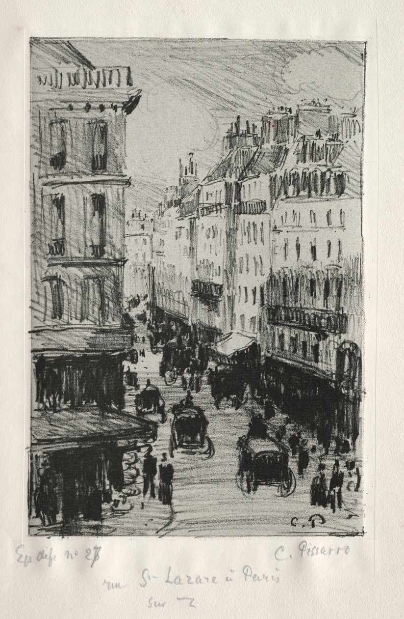 Rue Saint-Lazare, Paříž od copy after Augustin Pajou