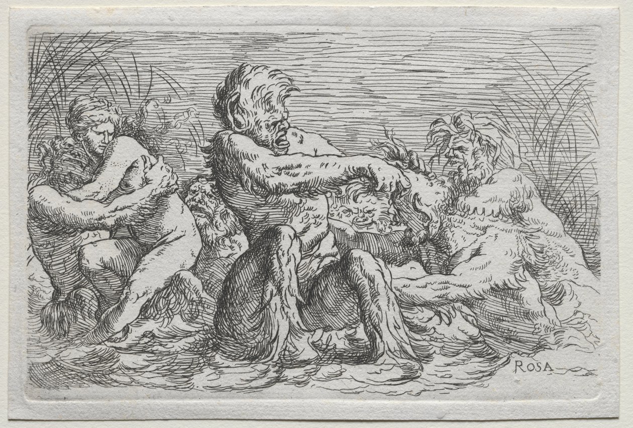 Říční bohové od copy after Salvator Rosa
