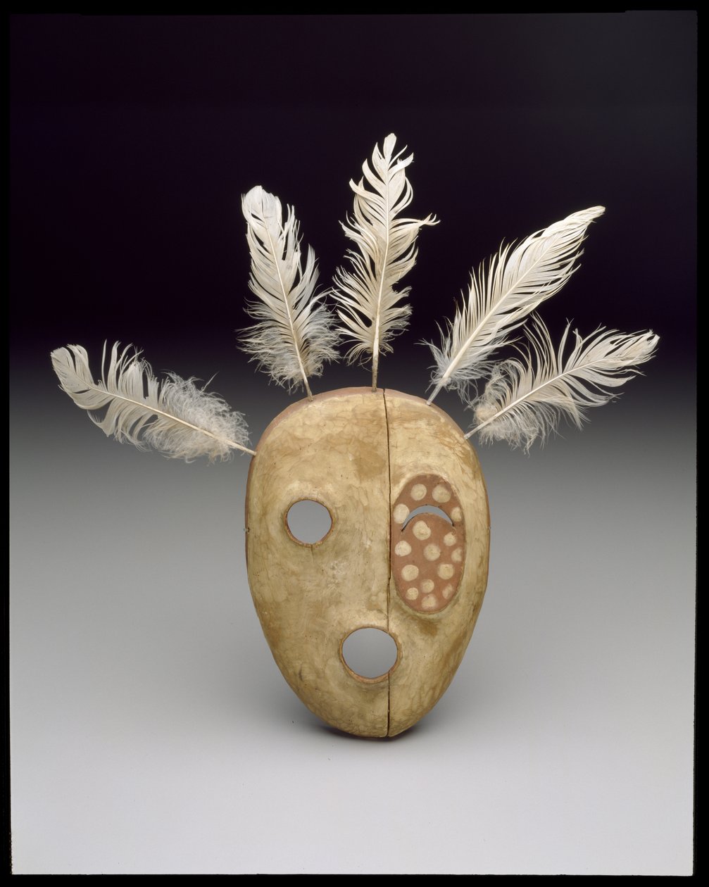 Maska: The Bad Spirit of the Mountain, konec 19. století (dřevo, barva a peří) od culture Yupik