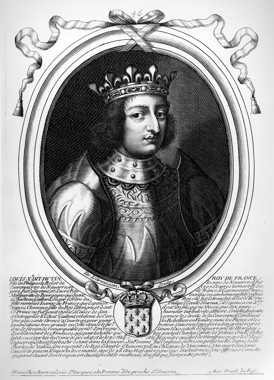 Ludvík X. (1289-1316) Tvrdohlavý, král Francie a Navarry, z 