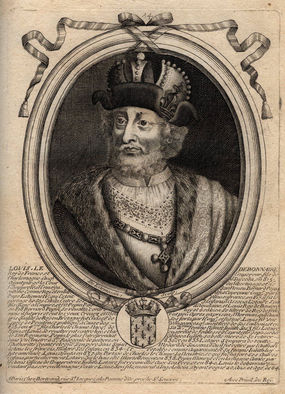 Portrét Ludvíka I. Zbožného (778-840), francouzského krále - Ludvíka I. 