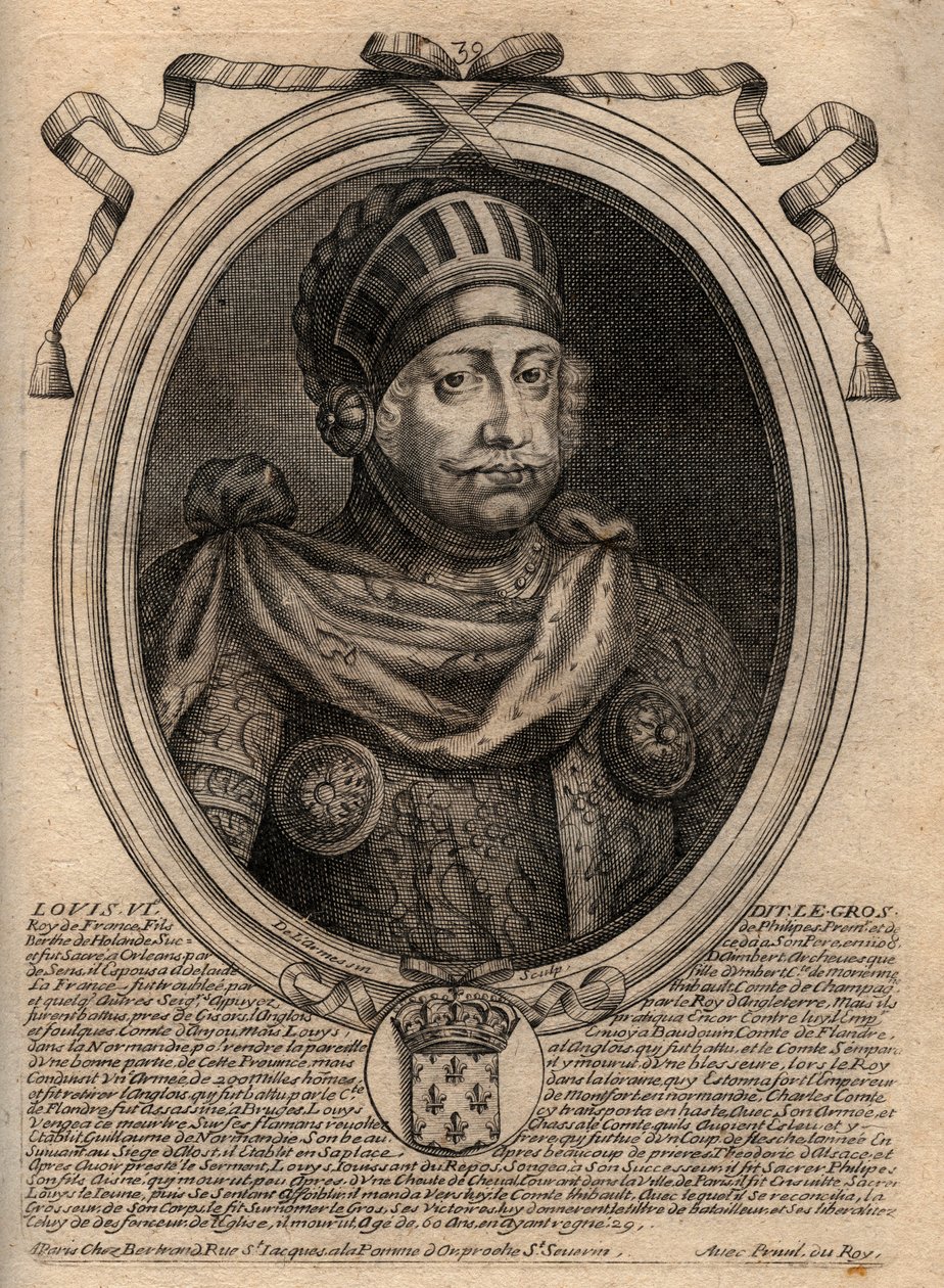 Portrét Ludvíka VI., nazvaný Tlustý - rytina z 