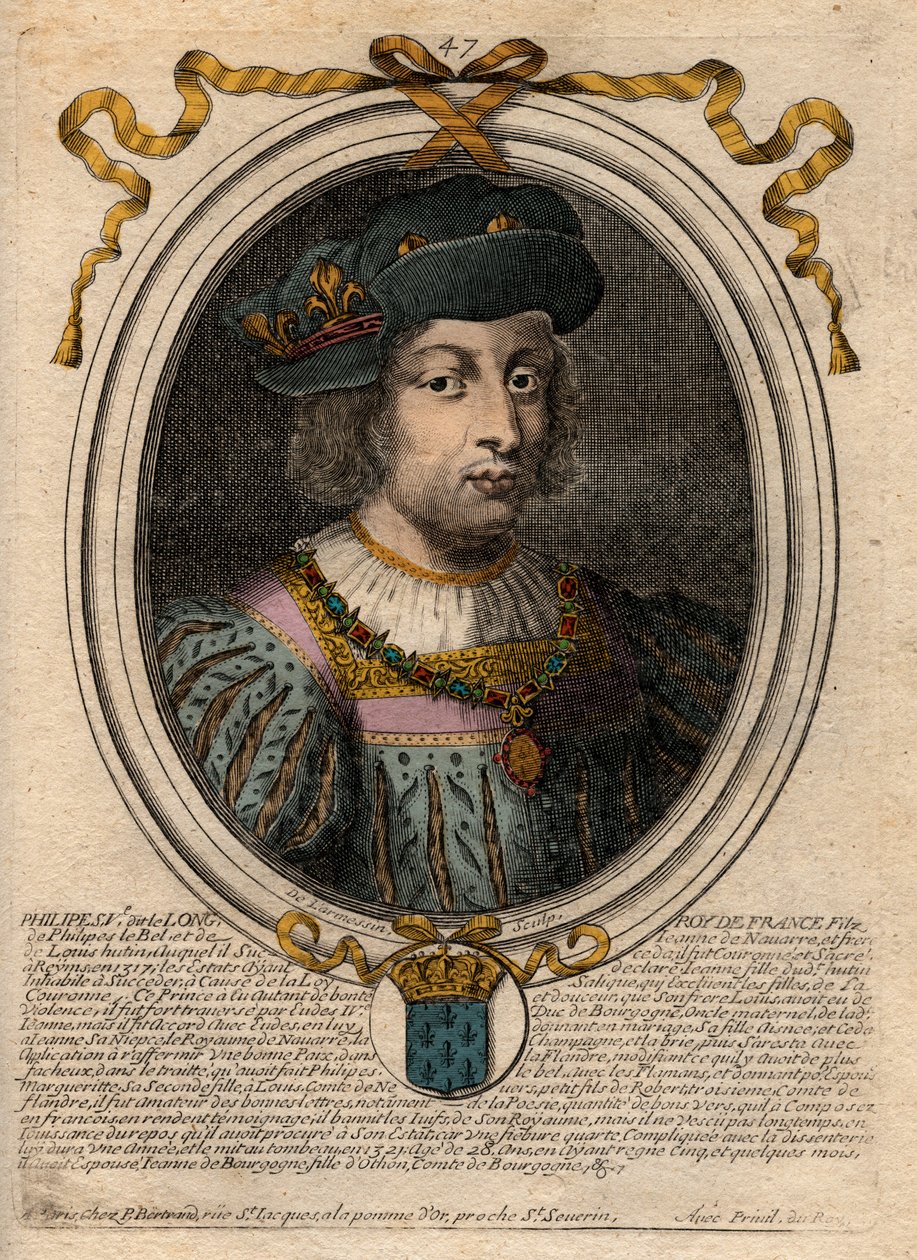 Portrét Filipa V. Dlouhého (1294-1322), francouzského krále - Filip V. (1294-1322) 