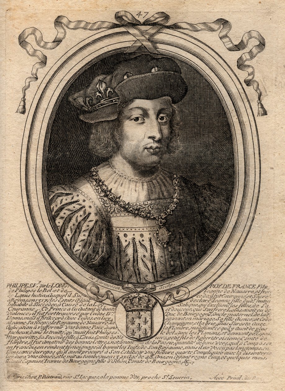 Portrét Filipa V. Dlouhého (1294 - 1322), francouzského krále - Filip V. (1294-1322) 