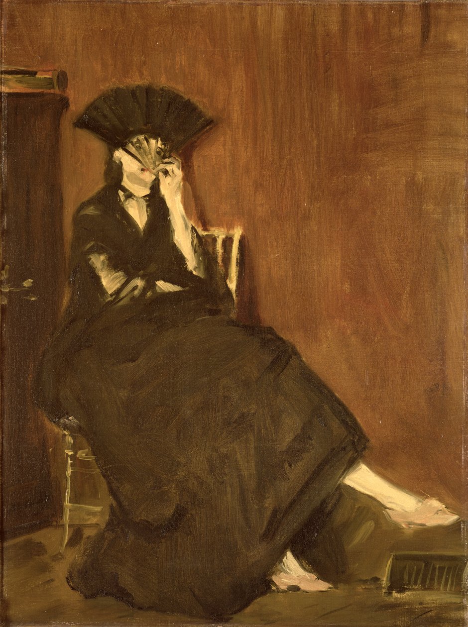 Berthe Morisot (1841-95) s ventilátorem, 1872 od Édouard Manet