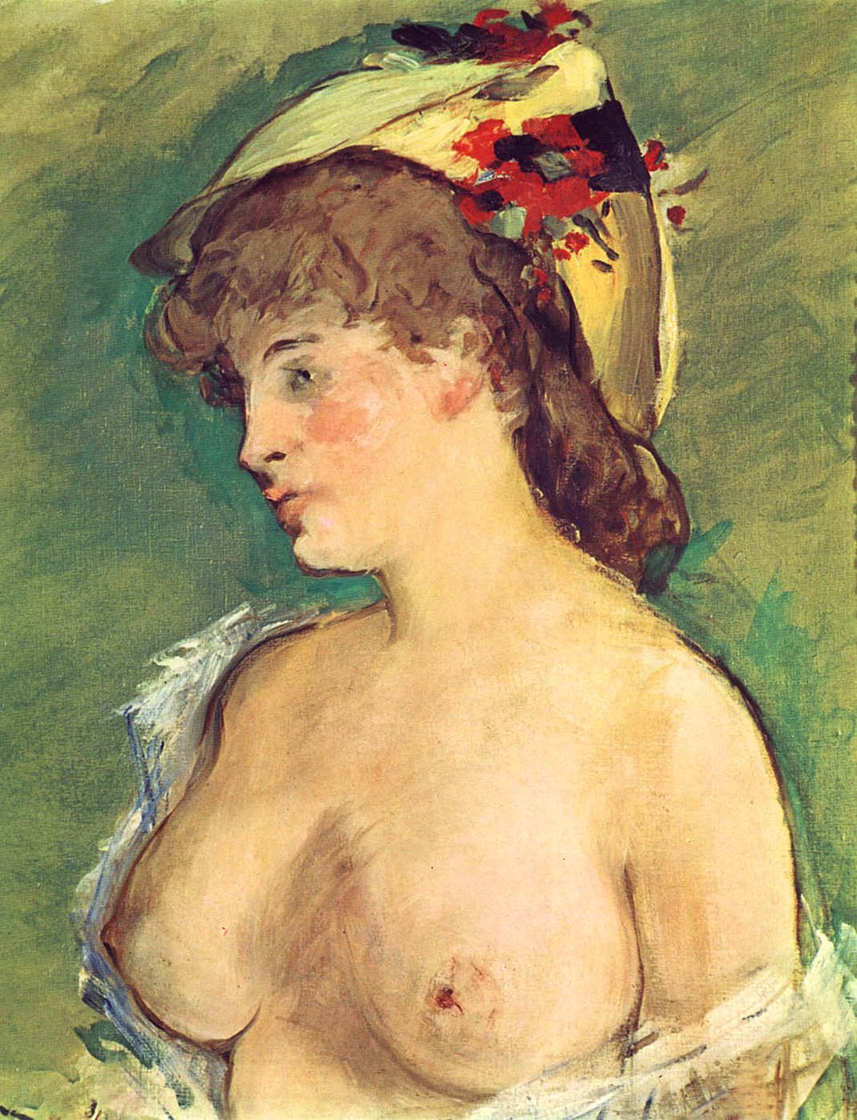 Blondýnka s holými prsy od Édouard Manet