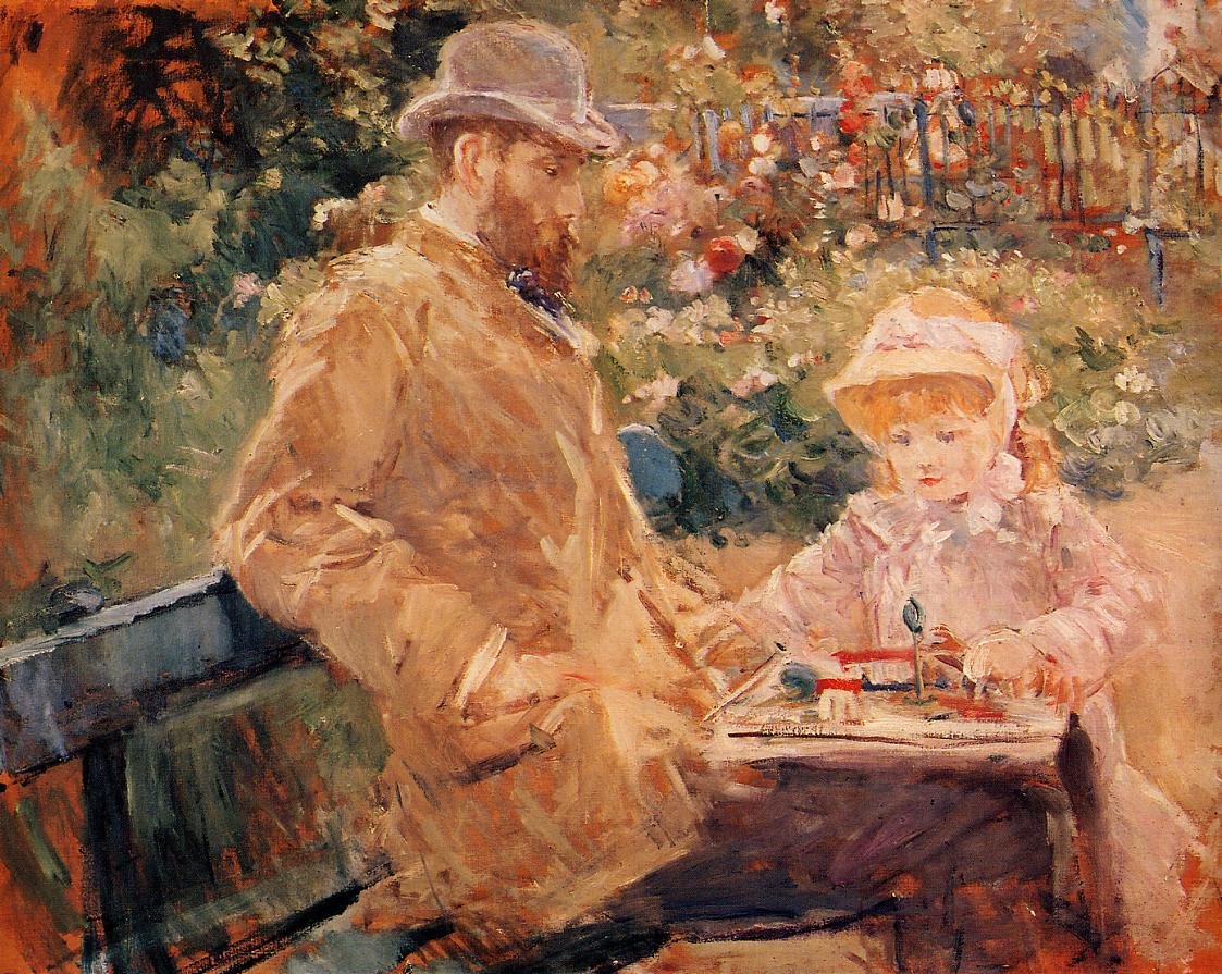 Eugène Manet a jeho dcera v Bougival od Édouard Manet