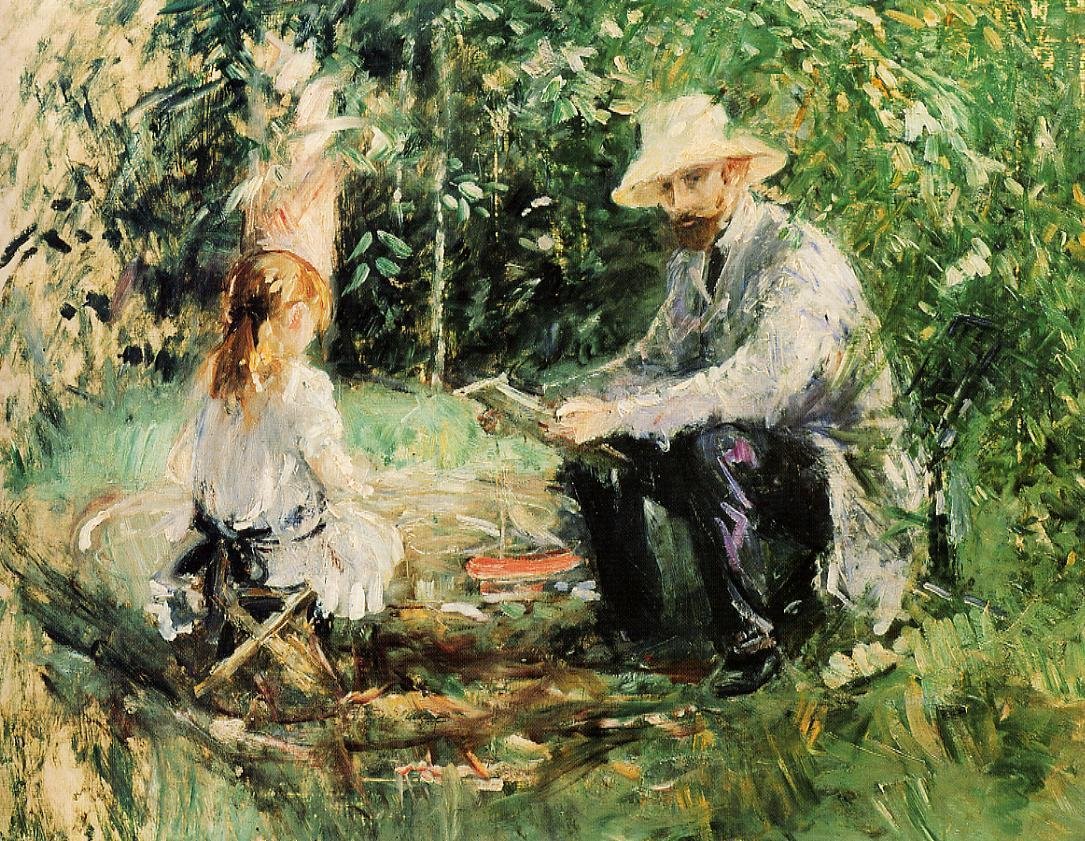 Eugène Manet a jeho dcera v zahradě od Édouard Manet