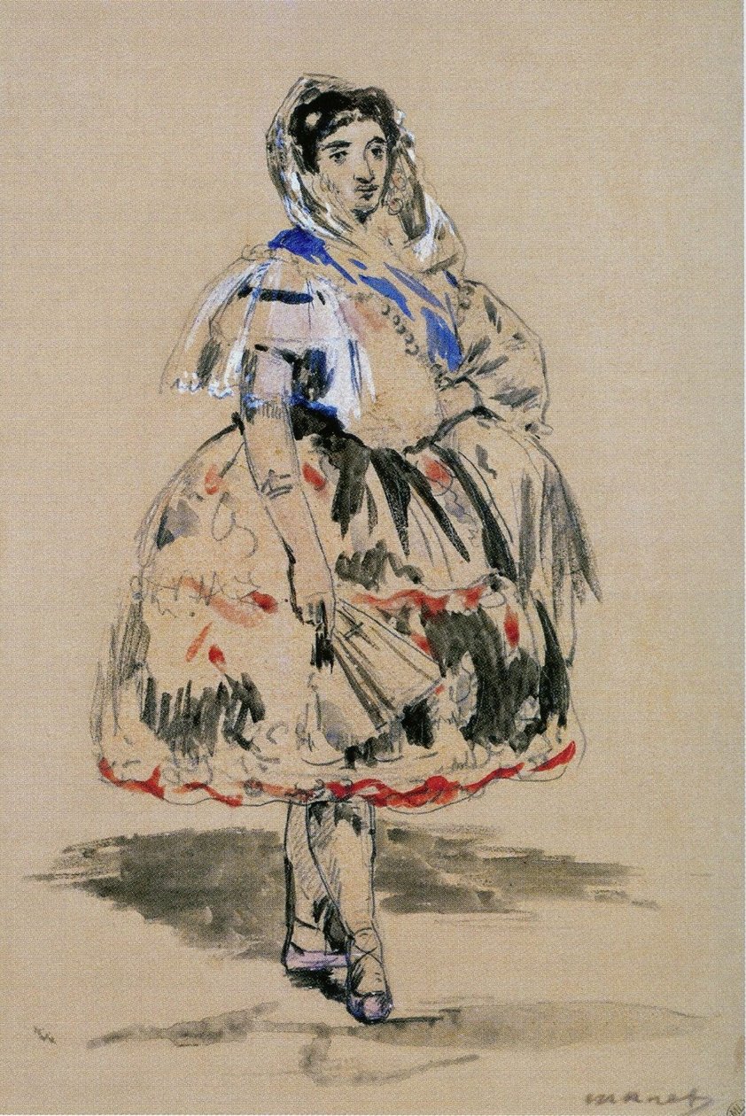 Francouzsky: Lola de Valence (akvarel) od Édouard Manet