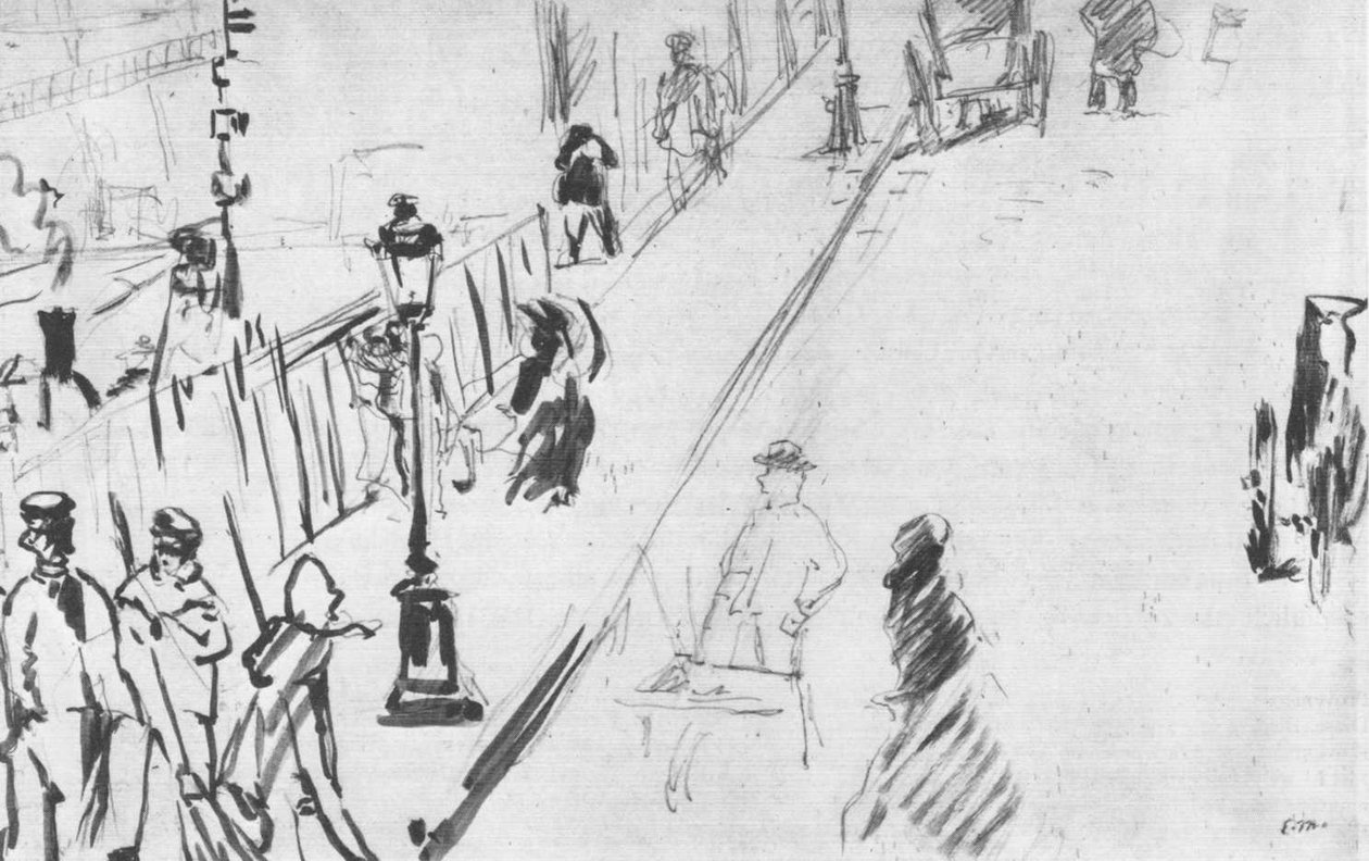 Rue Mosnier s plynovým světlem od Édouard Manet