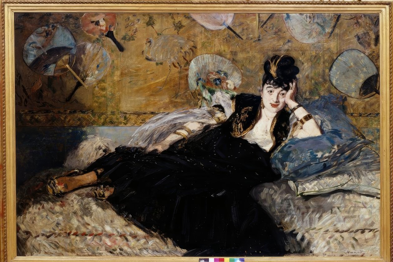 Dáma s fanoušky od Édouard Manet