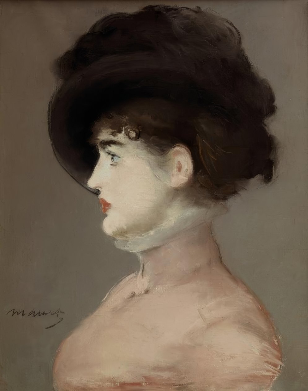 Žena v černém klobouku: Portrét Irmy Brunner, La Vien od Édouard Manet