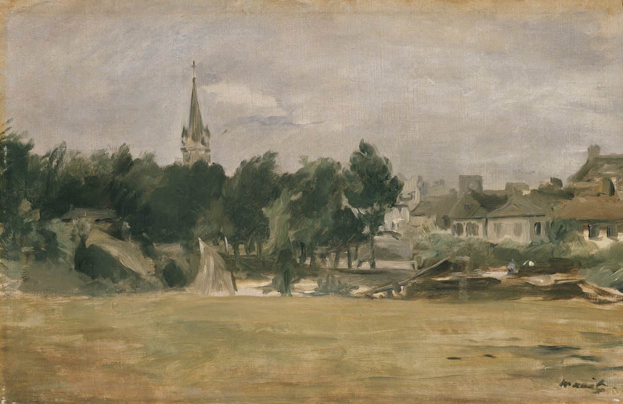 Krajina s vesnickým kostelem, 19. století od Édouard Manet